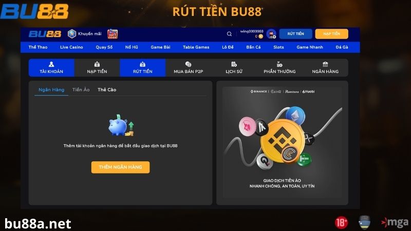 Điều kiện để thực hiện rút tiền BU88